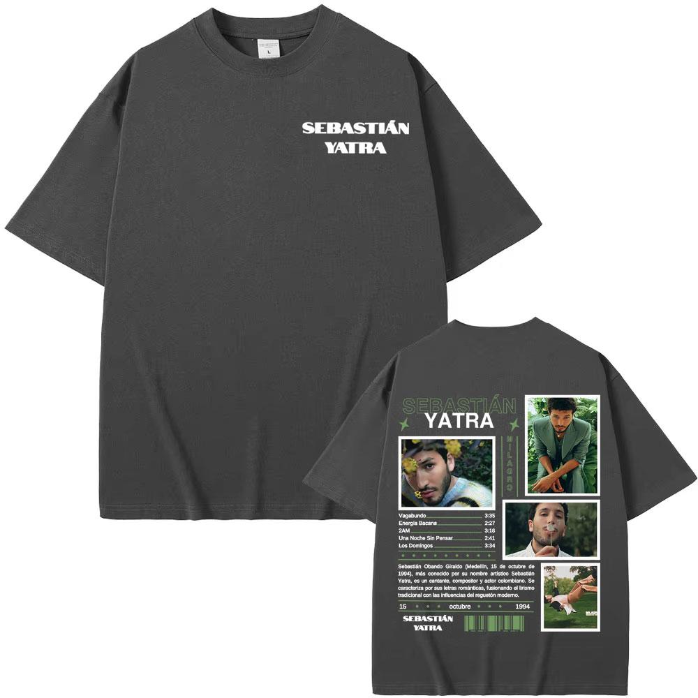 

2026 summer Women Unisex Singer SEBASTIAN YATRA Milagro Merch Printing T Shirt Women Hip Hop Aesthetic Printed Tshirt 4XL