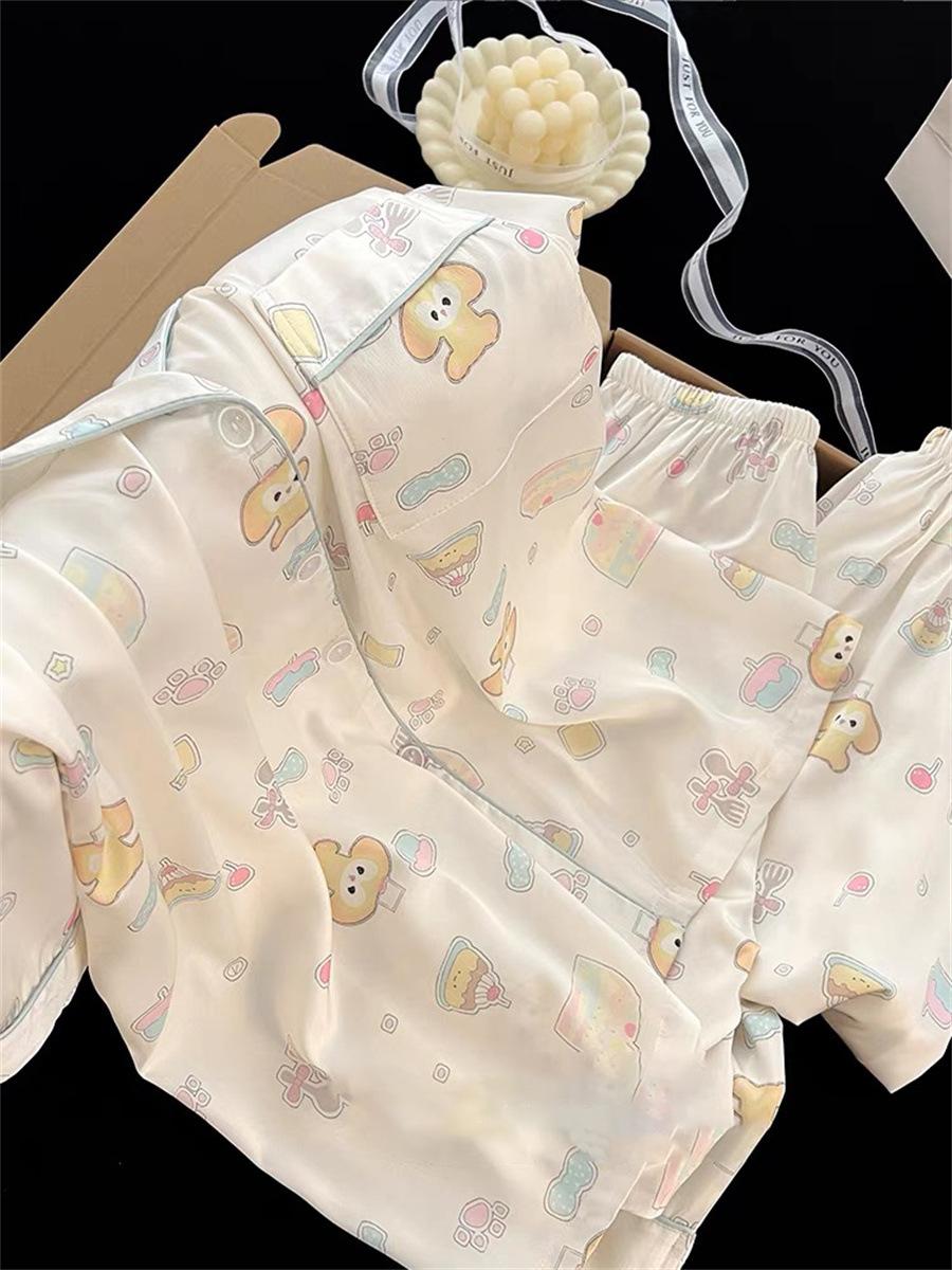 

Soft cute princess style chef cake pajamas women s summer short-sleeved shorts can be worn outside the suit girl casual loungewear S