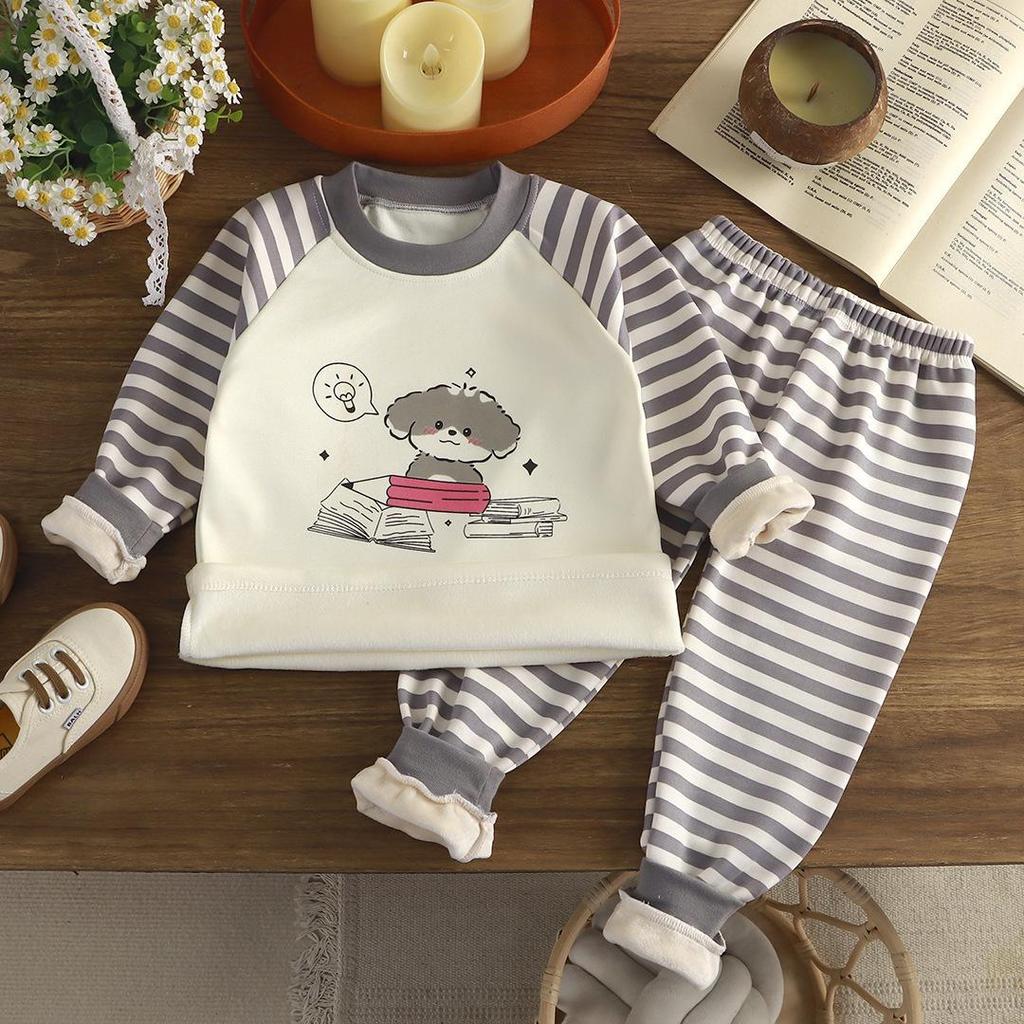 Kinder Fleece-gefüttertes Thermo-Unterwäsche-Set für Jungen & Mädchen - Gemütliche Herbstkleidung