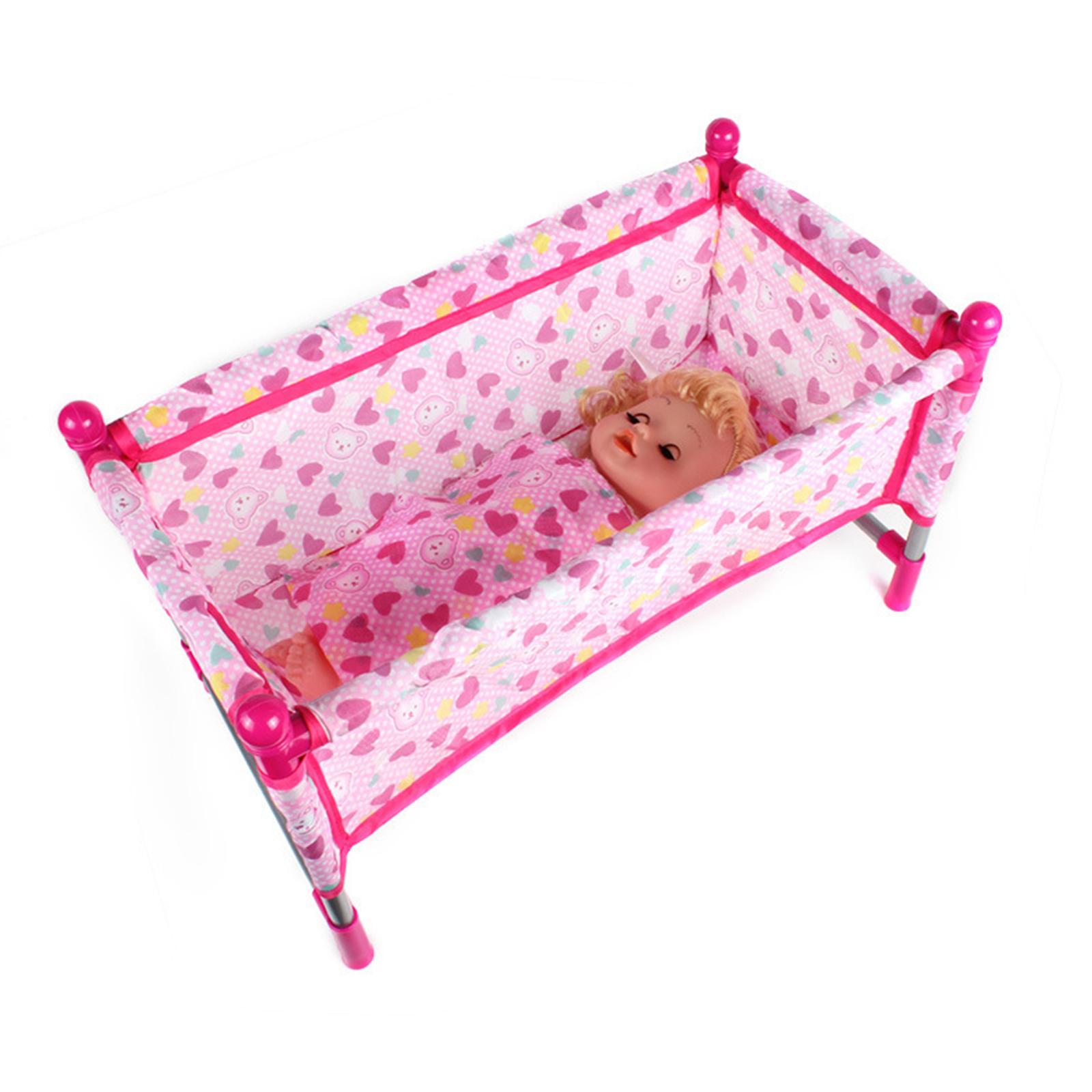 

Дитяче ліжечко для малюків, міцні пластикові меблі, портативне, для більшості ляльок реборн та аксесуари для лялькових будиночків, для щоденного використання A