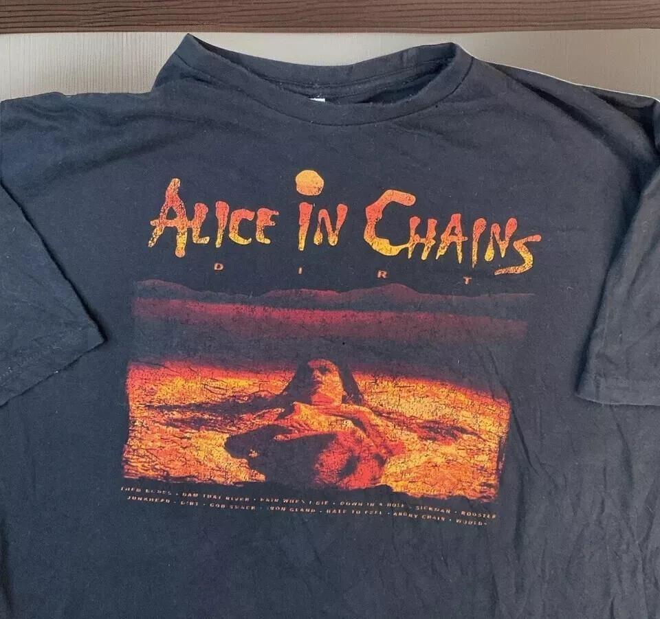 

Vintage Alice In Chains Dirt Tour Band T-Shirt Black Color Shirt Gift All Size Unisex T-Shirt XXXXL