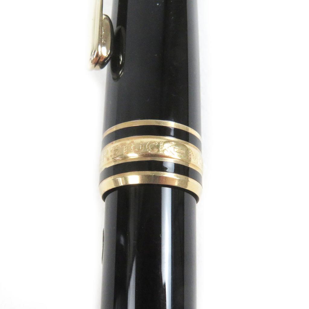 Excellent MONTBLANC Fountain Pen Meisterstck Classic Cap Type Black Gold 14K Mens Used