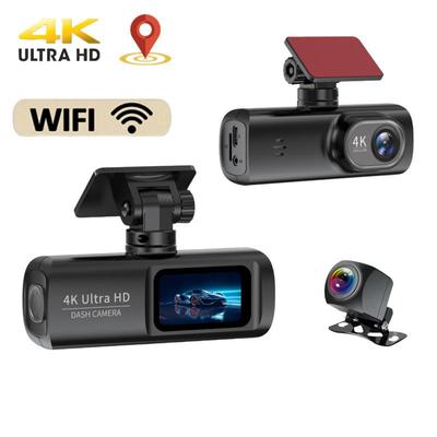 WiFi, Gece Görüşü, Mobil Bağlantı ve Döngü Kaydı Özellikli HD 4K Çift Lensli Araç Kamerası