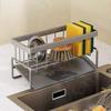 Stainless Steel Multi-Functional Sink Rack - No-Punch Dish and Rag Storage