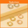 Hoop Alloy Elegant Earrings Minimalist Geometric Circular Gold Silver Gold Rose