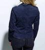 Navy Blue Women's Handmade Casual Biker Soft Lambskin Suede Leather Jacket Stylish