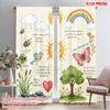 2pcs 2D Flat Printing Curtains Sweet Moments Gentle Spirit Kindness Fabric Without Electricity Seasonal Party & Holiday Decor