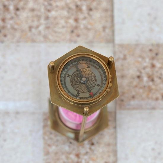 17,78 cm Messing Sanduhr, Sanduhr mit Magnetkompass an beiden Enden, Bestens geeignet als Muttertagsgeschenk, Weihnachtsgeschenk