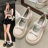 Fashion Womens Derby Shoes Clogs Platform Female Footwear White Sneakers Shallow Mouth Autumn Leather Creepers Dress Fall Summer New