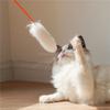 Plush Cat Teaser Wand Bite Resistant Eco Friendly Hand Crafted Soft Flexible Plush Cat Toys for Training White