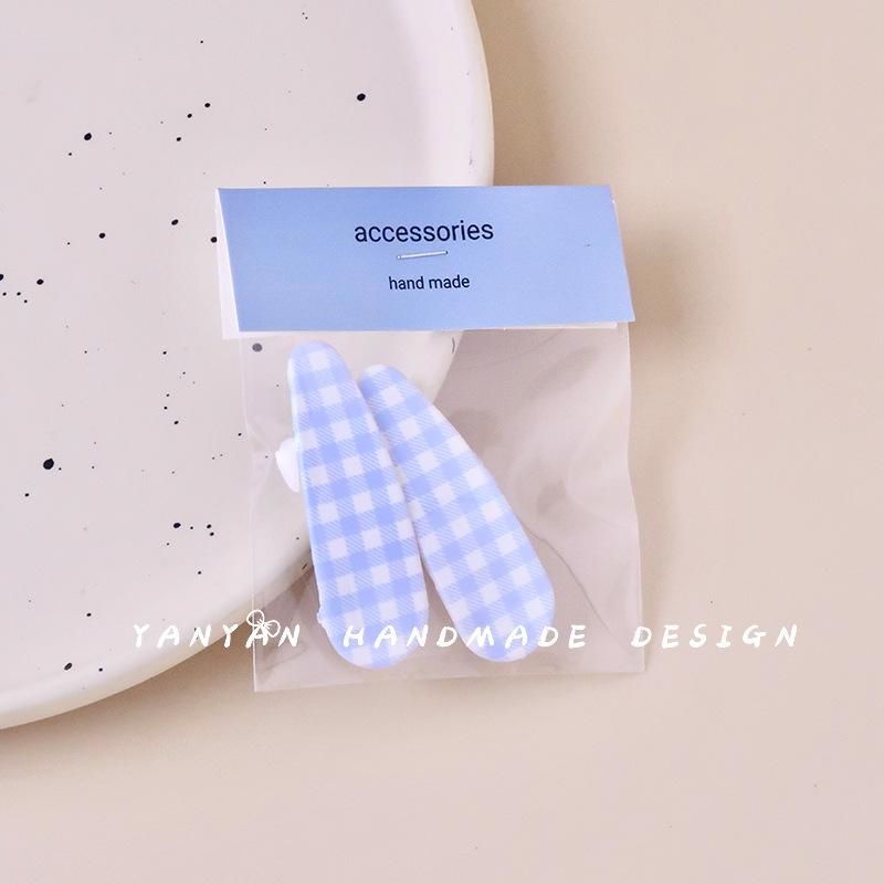 Cute Girly Plaid Hairpins: Sweet Side Clips for Children s Hair One Set
