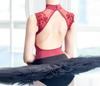 ProDance High Neck Elegant and Stylish Ballet Leotard PLHI009M Women's (L, Red)