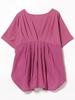 Beams Heart Back Mixed Material Crew Neck One Size S/S Tee, Tuck, Pullover, Women's, Berry,