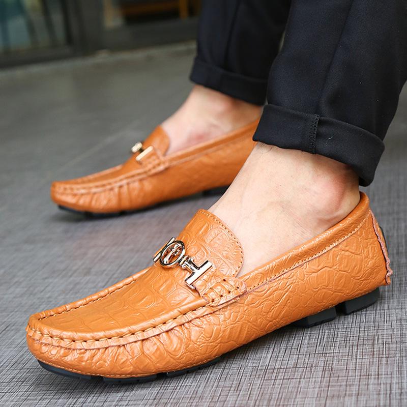 Men Fashion Casual Shoes Genuine cowhide Spring Summer Men Slip On Shoes Casual Leather Men Loafers Moccasins Plus Size 38-45