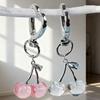 Keychain Pendant, Cherry Pendant Key Holder with Hearts Buckle, Alloy Polished Surface Backpack Charm Pendant for Women Accessories