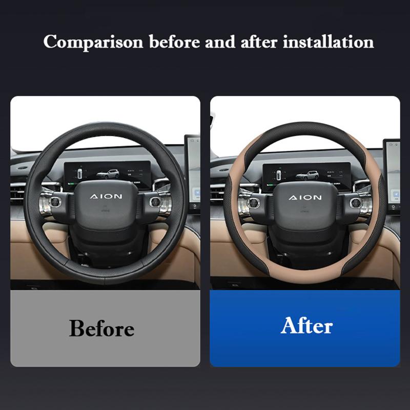For New GAC Aion I60 2026 2026 Napa Leather Car Steering Wheel Cover Ultra-thin Anti Slip Car Handle Covers Interior Accessories
