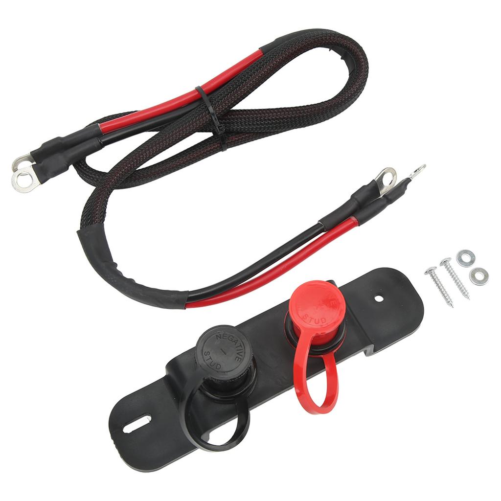 Remote Battery Jumper Terminals Charging Posts with 4 Gauge Cable for UTV ATV Car Truck RV Tractor Boat