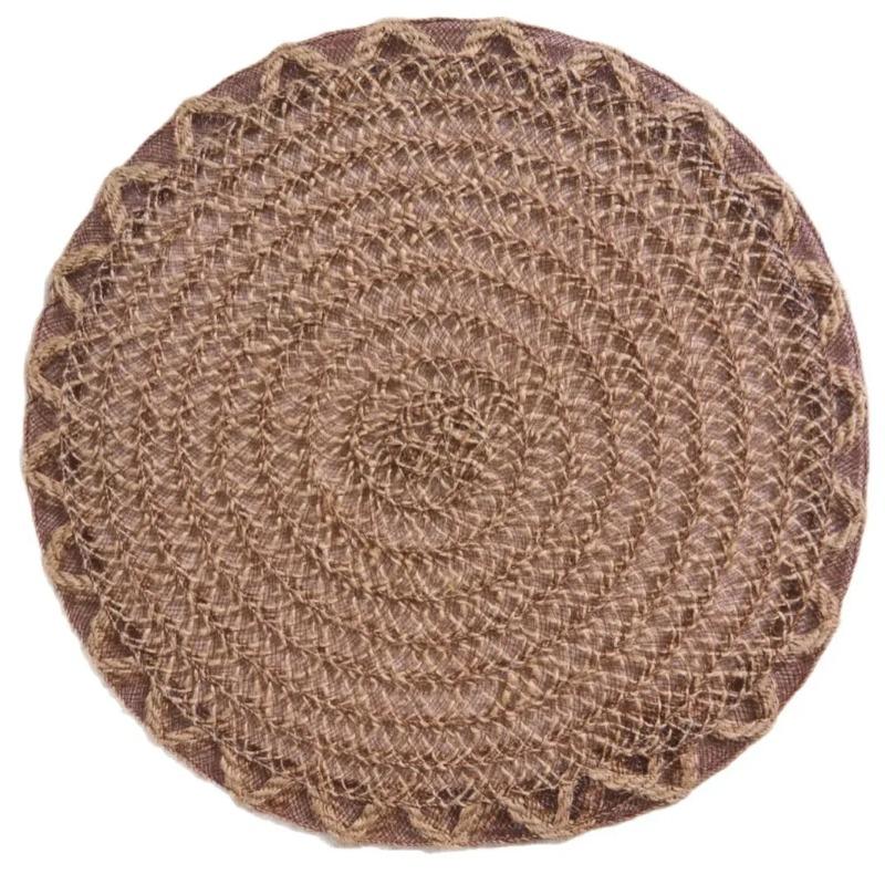 Jute-Platzsets Natürliches Material Rutschfest Hitzebeständig Runde Platzsets Gewebte Matten für Partys Hochzeit Küchentisch-Dekoration