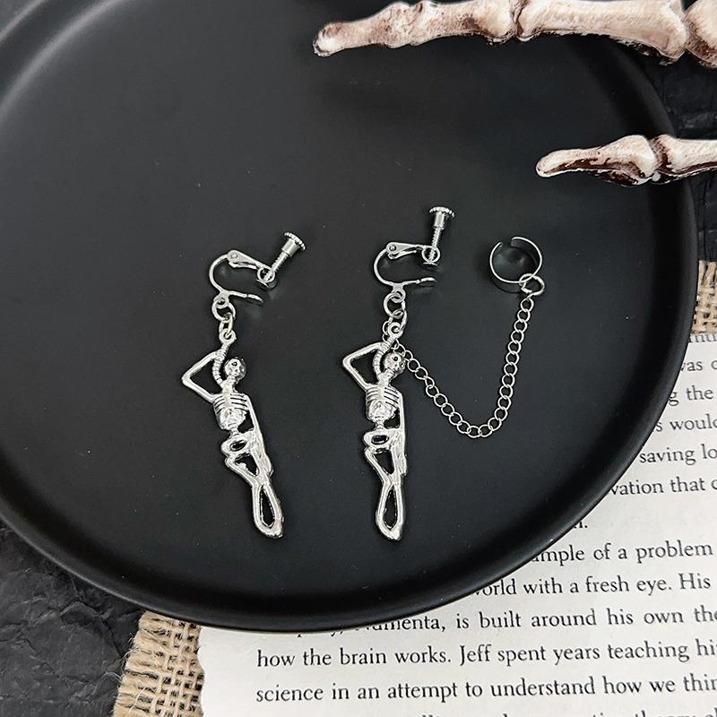 

Готические Панк Асимметричные Серьги-Подвески с Кисточками в Виде Черепов Модные Личностные Серебряного Цвета Ювелирные Изделия для Вечеринки на Хэллоуин Подарок