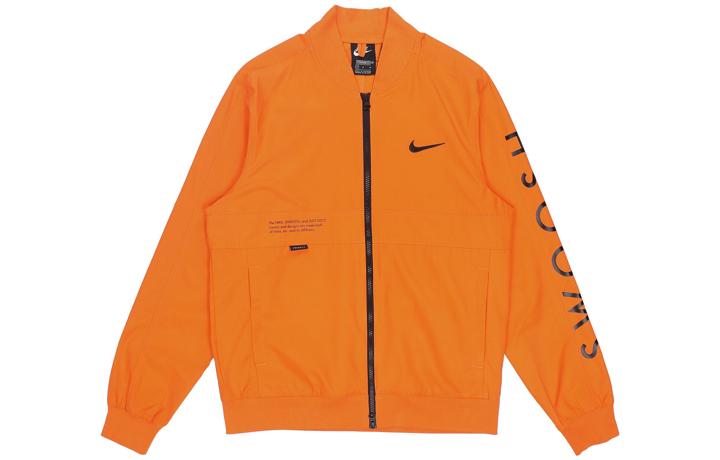 Nike Sportswear Swoosh Men s Logo Printing Sports Jacket Orange DJ5368-801 L