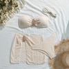 Solid Colors With Skirt Bandeau Bikini Female Swimsuit Women Swimwear Three-pieces Bikini Set Padded Bather Bathing Suit Swim