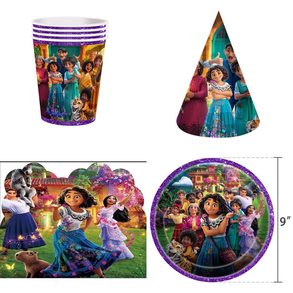 Vibrant Encanto Birthday Party Decorations Set With Backdrop Banner And Cupcake Toppers