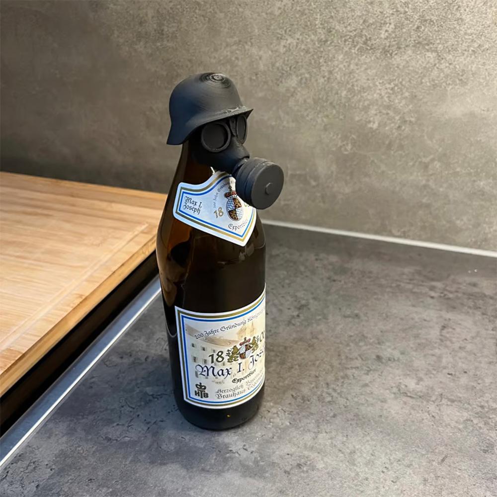 Kreativer Staubdichter Bierflaschendeckel Lustiger Universeller Deutscher Gasmaskenhelm Flaschendeckel Bierflaschenverschluss Bierflasche
