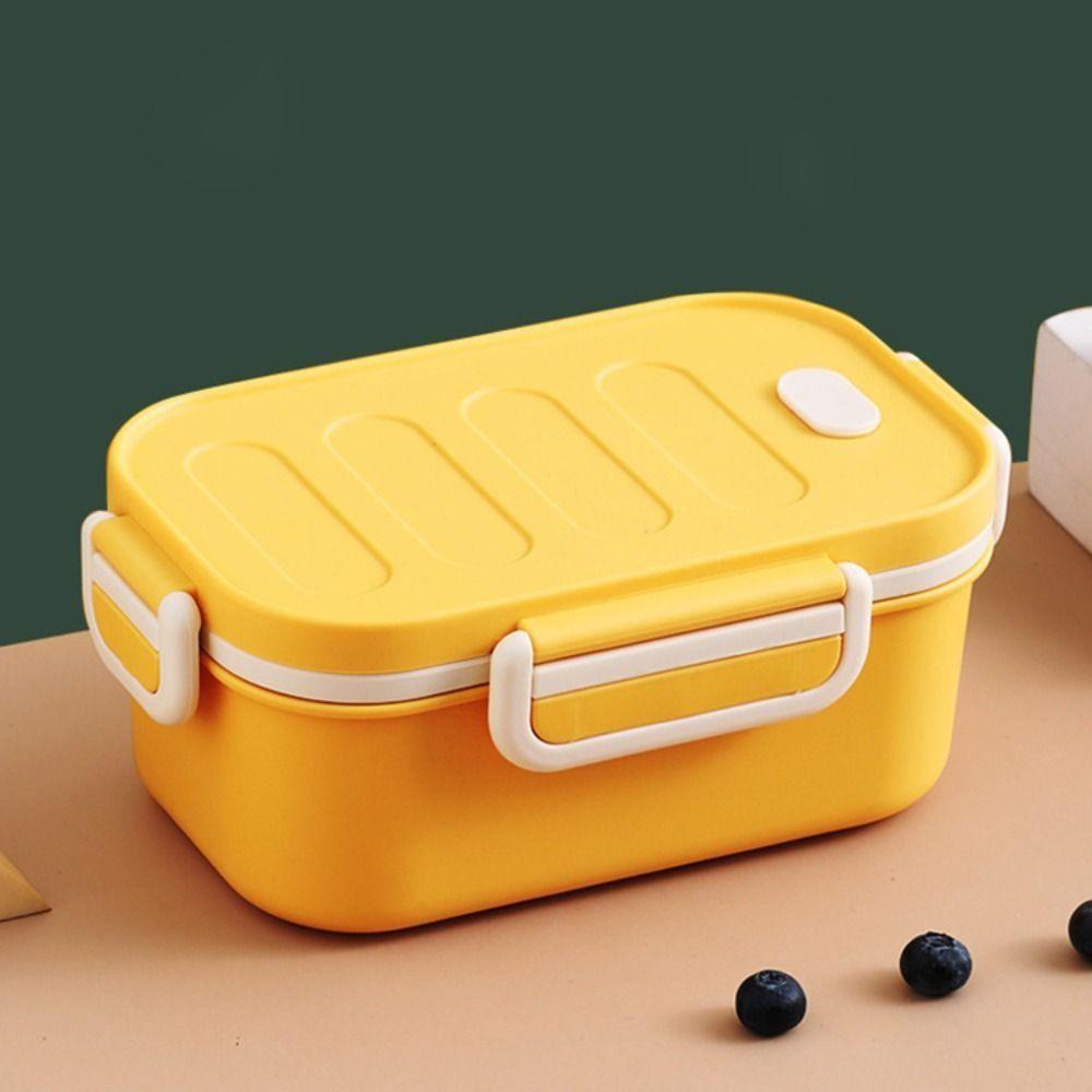 Two-Compartment Double-Layer Lunch Box Microwavable Food Storage Containers  School
