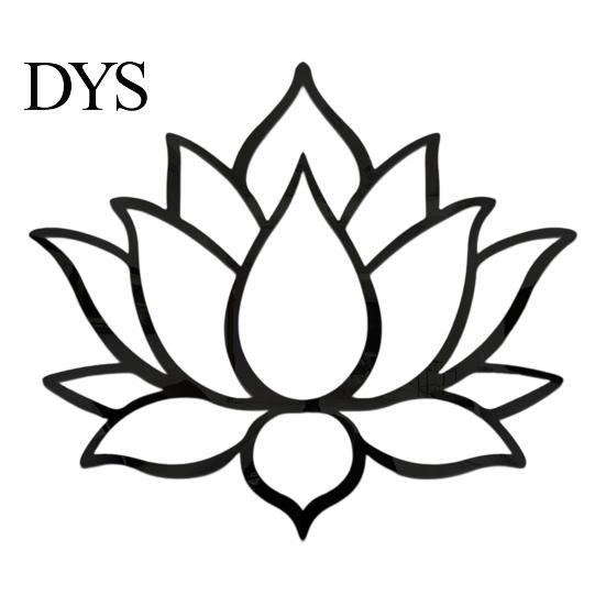 Acrylic Lotus Mirror Wall Sticker Sticker, Flower Decal, Zen Style Chinese Ornament Self Adhesive Decoration for Living Room Bedroom Yoga Studio