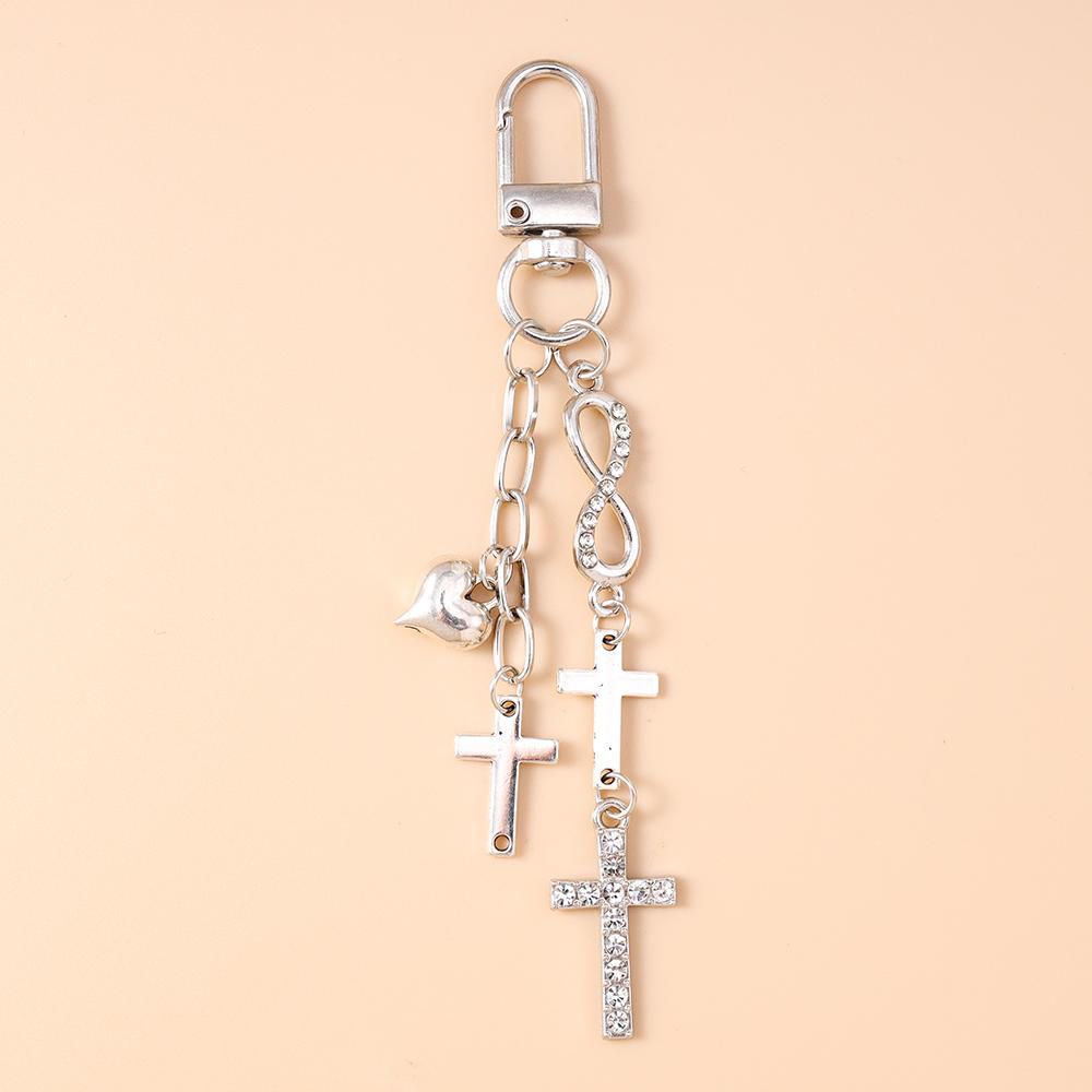 Gotisches Legierungs-Kreuz Schlüsselanhänger Männer Frauen Stern Schlüsselring Anhänger für Handtaschen-Dekor DIY Handgemachter Schlüsselanhänger Geschenke