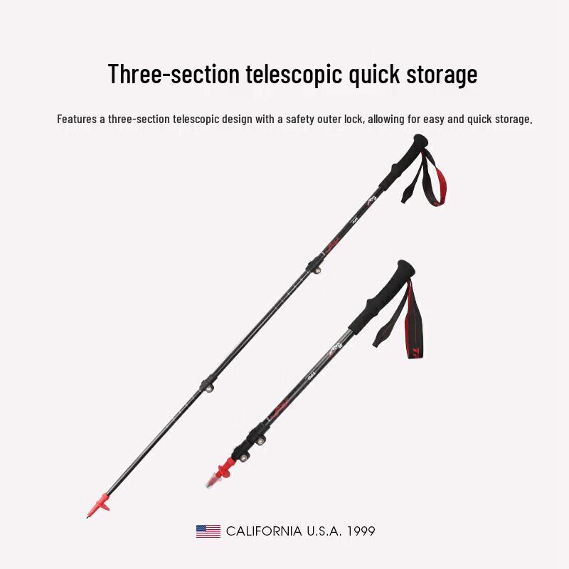 TFO Lightweight Carbon Fiber Telescopic Trekking Pole