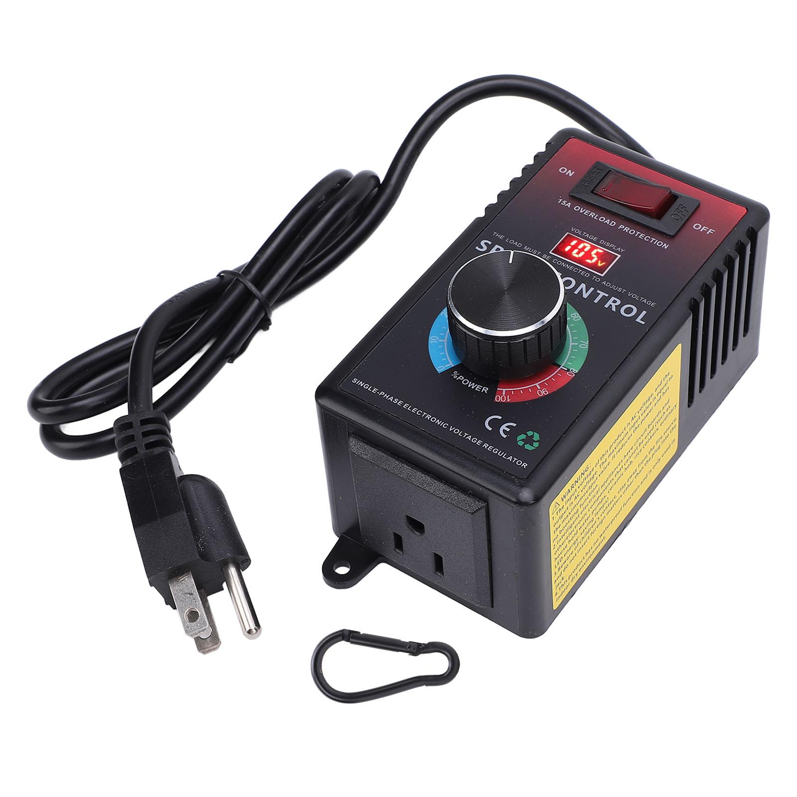 

Регулятор швидкості змінного струму 0-120 В змінного струму на виході 15 А, захист від перевантаження, регулятор швидкості з індикатором