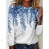 2025 New Floral 3d Print T-Shirt Casual Crew Neck Long Sleeve T-shirt Women's Clothing Fashion Casual Oversized Tops Tees Female