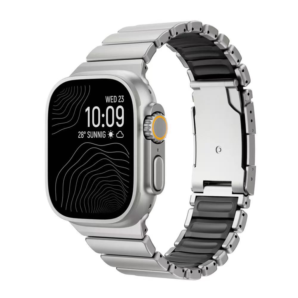 

Титановий Силіконовий Магнітний Ремінець для Apple Watch Ultra 3/2 49мм Серії 11 10 46мм Металевий Ремінець для Iwatch 9 8 7 45мм 6 SE 5 44мм Titanium Material&For Series6SE54 44mm