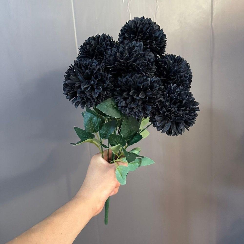 9 Heads Artificial Dandelion Bouquet Dyed Edged DIY Floral Materials Chrysanthemum Bunch Silk Cloth Realistic Simulation Flowers