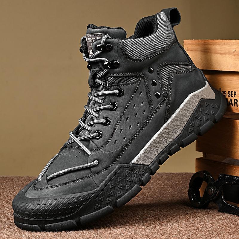 Men's Outdoor Ankle Boots High-top Non-slip Hiking Shoes Autumn and Winter