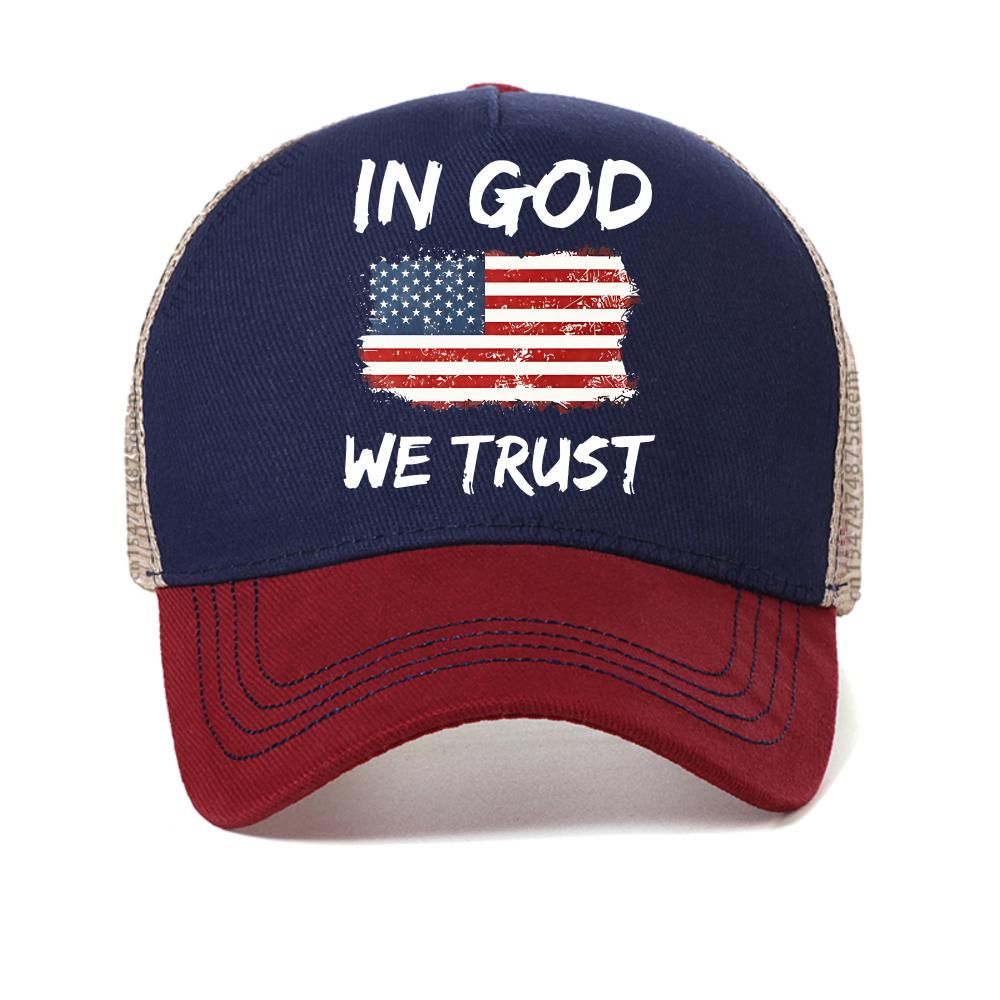 In God We Trust' US Flag print baseball cap for Men Casual breathable Snapback hats fashion summer adjustable Visor sports hat