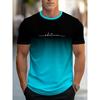 Men's Summer Letter Pattern Printed T-Shirt Men's Breathable Comfortable Simple Round Neck T-Shirt Outdoor Sports Casual Top