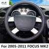 1 Lote de Acessórios de Capa de Volante de Carro em Couro Microfibra Costurável Para FORD FOCUS MK2 MK3 2005-2011 2011-2014 2015
