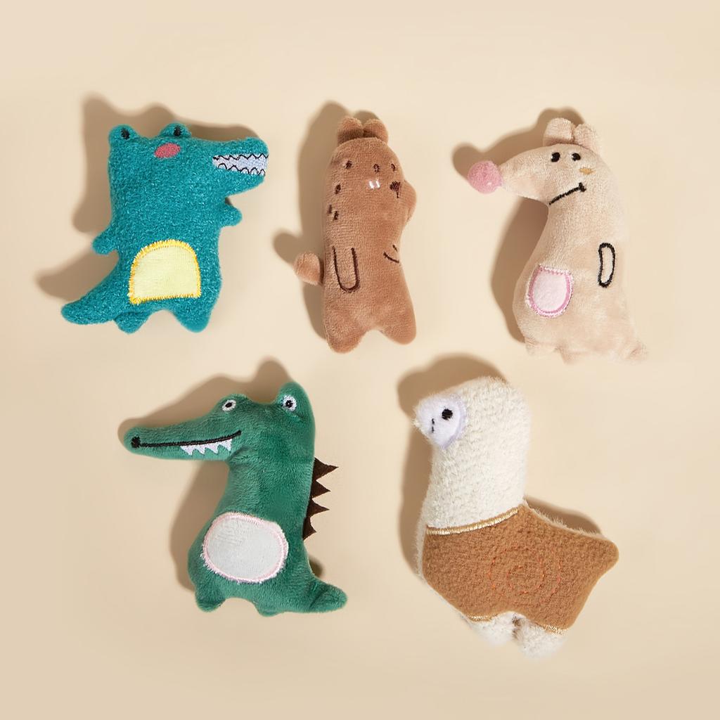 New Cats Natural Catnip Plush Toy Dinosaurs Penguins Mice Bite Chew Molar Tooth Interactive Game Cat Accessories Pet Dog Cat