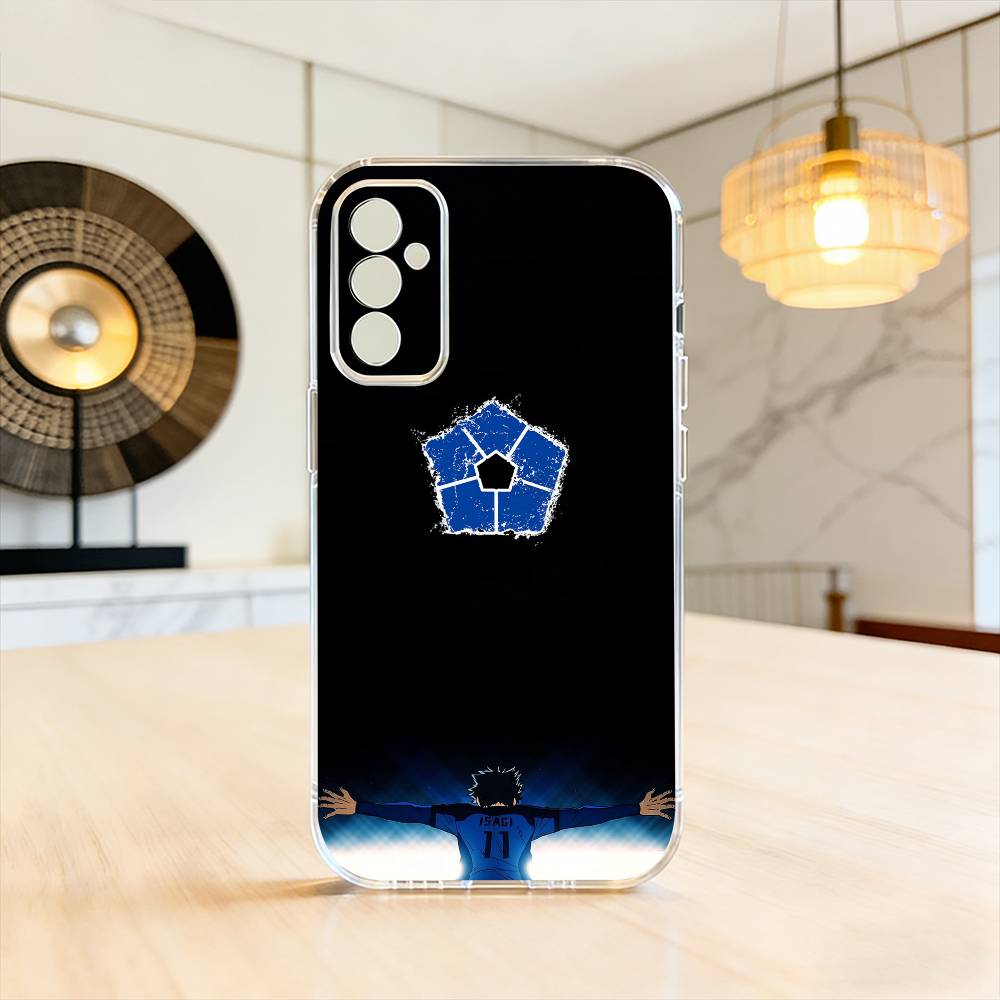 

Anime B-blue L-Lock Phone Case For SamsungA10,12,20,21S,30,31,40,50,51,52,70,71 Transparent Cover Samsung a52 a52S