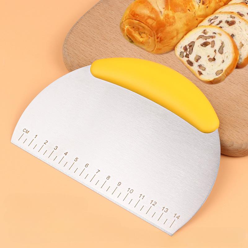 Dispozitiv de tăiat produse de patiserie din oțel inoxidabil Racletă pentru produse de patiserie pentru făină Tocător cu cântare pentru tăiat pizza pentru aluat Mâner confortabil Instrumente de coacere de bucătărie