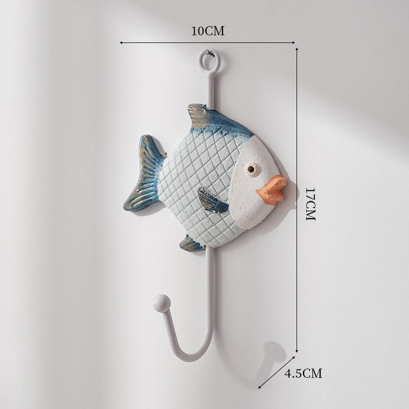 Starfish Cast Iron Wall Hooks Antique Blue Nautical Sea Life Decorative Wall Hook Ideal Beach Home Room Decor Hat Clothes Hanger