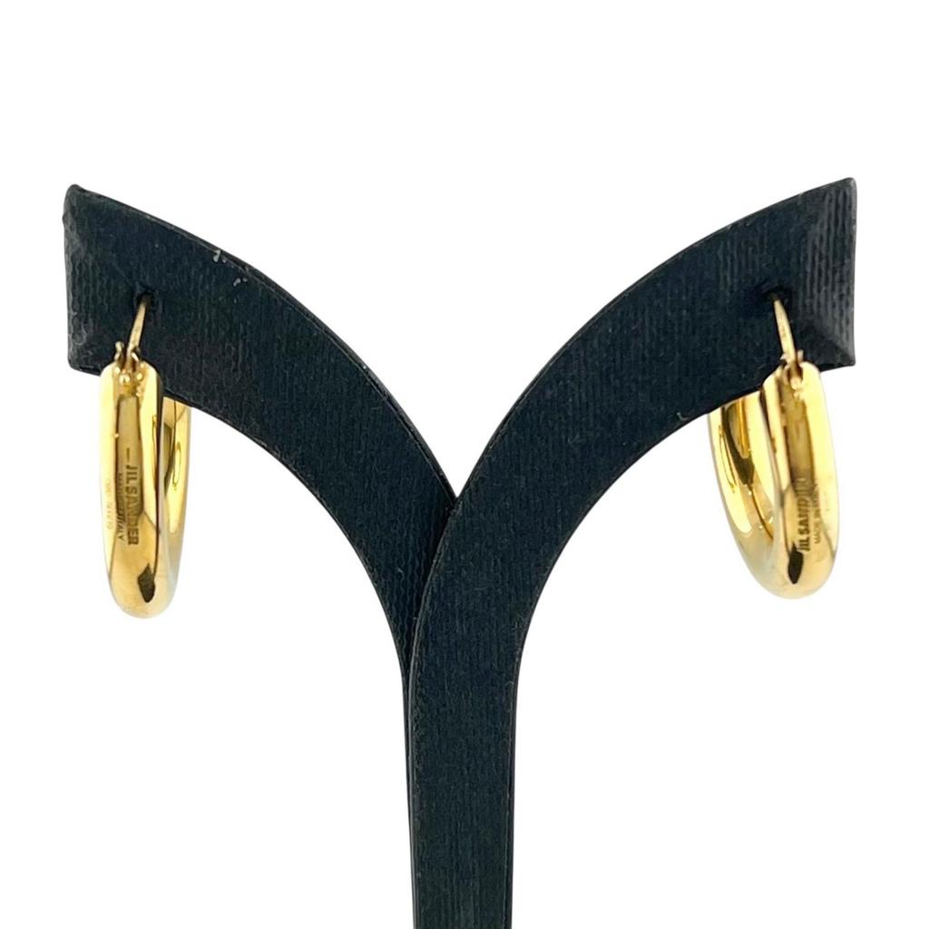 Pristine JIL SANDER Pierce handmade hoops gold SV925 Women J11VG0002 Used