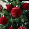 36Pcs red painted velvet Christmas ball ornaments Christmas tree baubles Christmas decorations Home party decorations