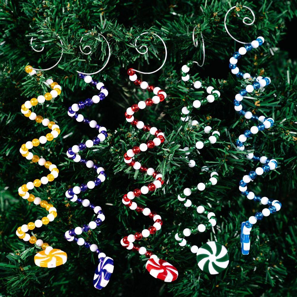 PVC Lollipop Christmas Decoration Twisted Cane DIY Christmas Tree Ornament Lollipop Design Festive Tree Decor for 2PCS