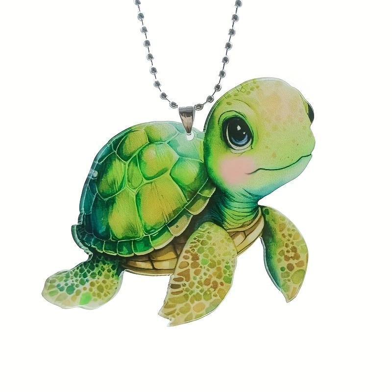 2D Acrylic Turtle Pendant Flat Car Ornament Backpack Accessories Home Decor: Add A Cute Touch To Your Car, Bag, and Keys!