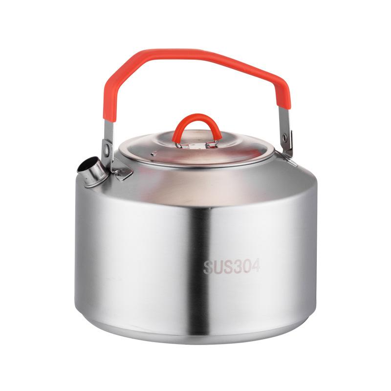 STARCAMP 304 Stainless Steel Cookware Set Outdoor Picnic & Camping Kettle for Tea & Coffee Frying Pans for Travel Use красный