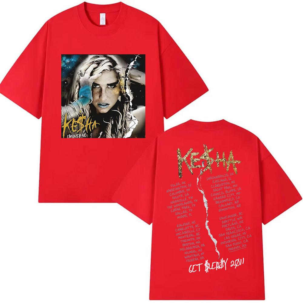 

Singer Kesha Album 2025 Graphic T Shirt Unisex Women Hip Hop Vintage Short Sleeve Tshirts Summer Harajuku Oversized Cotton Tshirt S