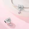 Copper Charms Bead Romantic Rose Night Rose Charm Pendant Fit Bracelet Necklace Diy Birthday For Woman Jewelry Gift